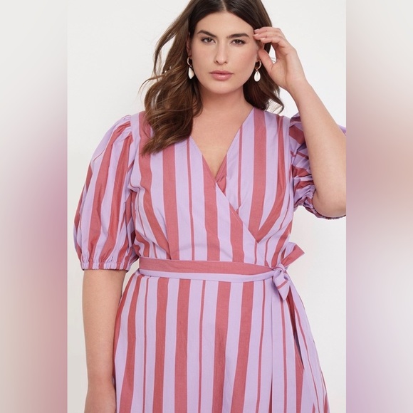 Eloquii Dresses & Skirts - Eloquii Opposing Stripes Wrap Dress Size 20